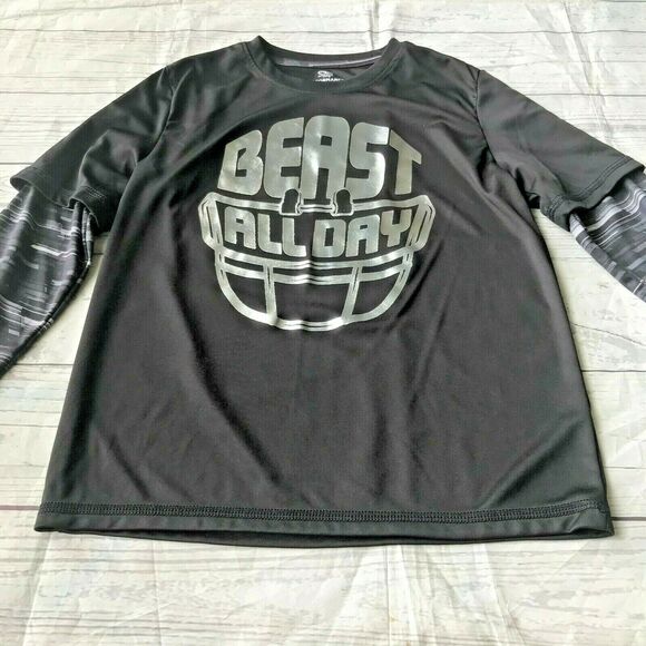 Athletic Works Boys Performance Active Tee T-Shirt Graphic Beast All Day Sz L - Picture 1 of 11